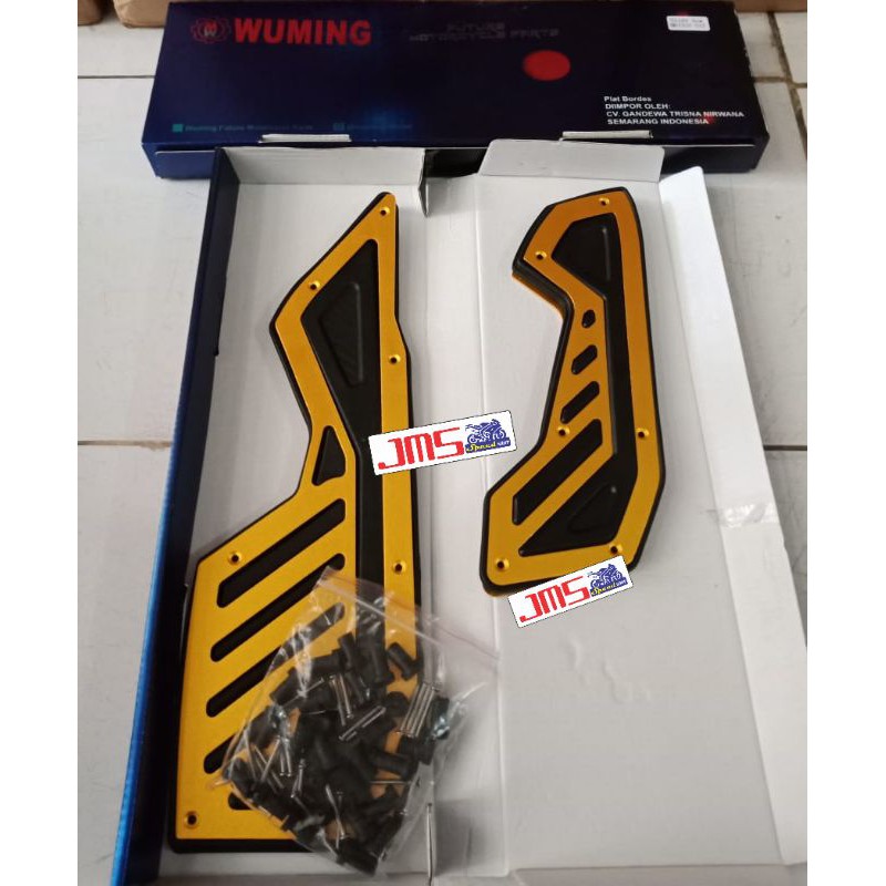 bordes karpet pijakan kaki yamaha nmax new 2020 hitam merah gold cnc pnp