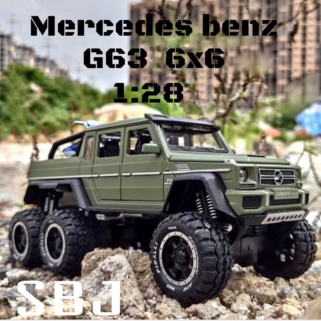 DIECAST MOBIL Mercedes Benz G63 6x6 Jeep Metal series Skala 1:28