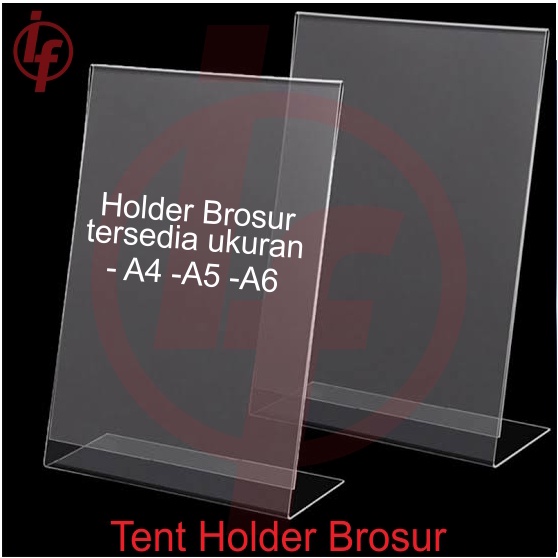 

Tent Holder Akrilik / Tempat Holder Brosur Akrilik ukuran A4, A5, A6
