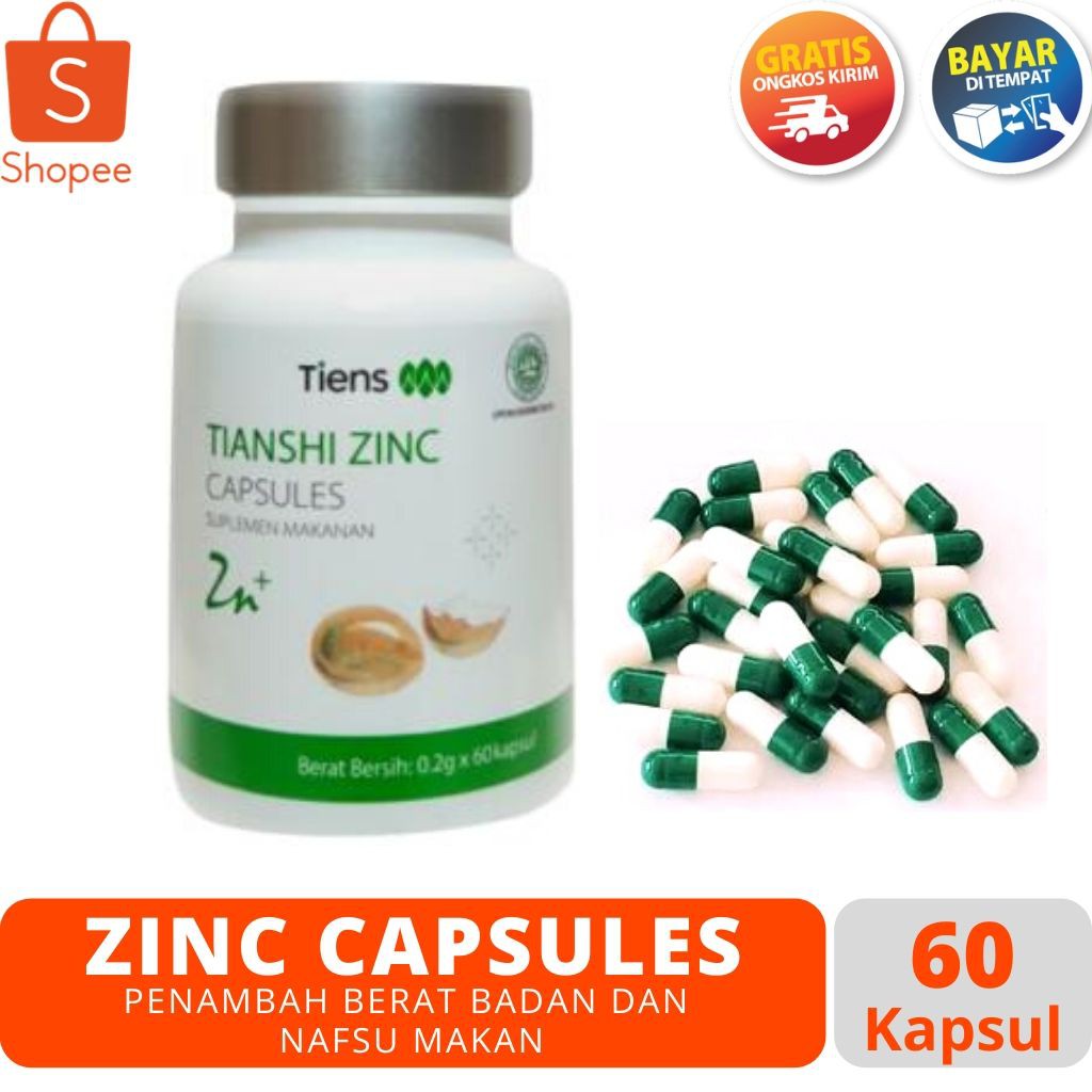 Tiens / Tianshi Zinc Capsules Isi 60 Kapsul ori  Penggemuk 