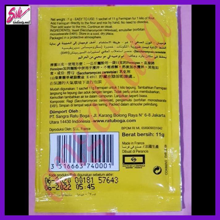 

Giragi- 11Gr Fermipan - Ragi Instan - Fermipan Sachet - Instant Dry -Makanan-Minuman.