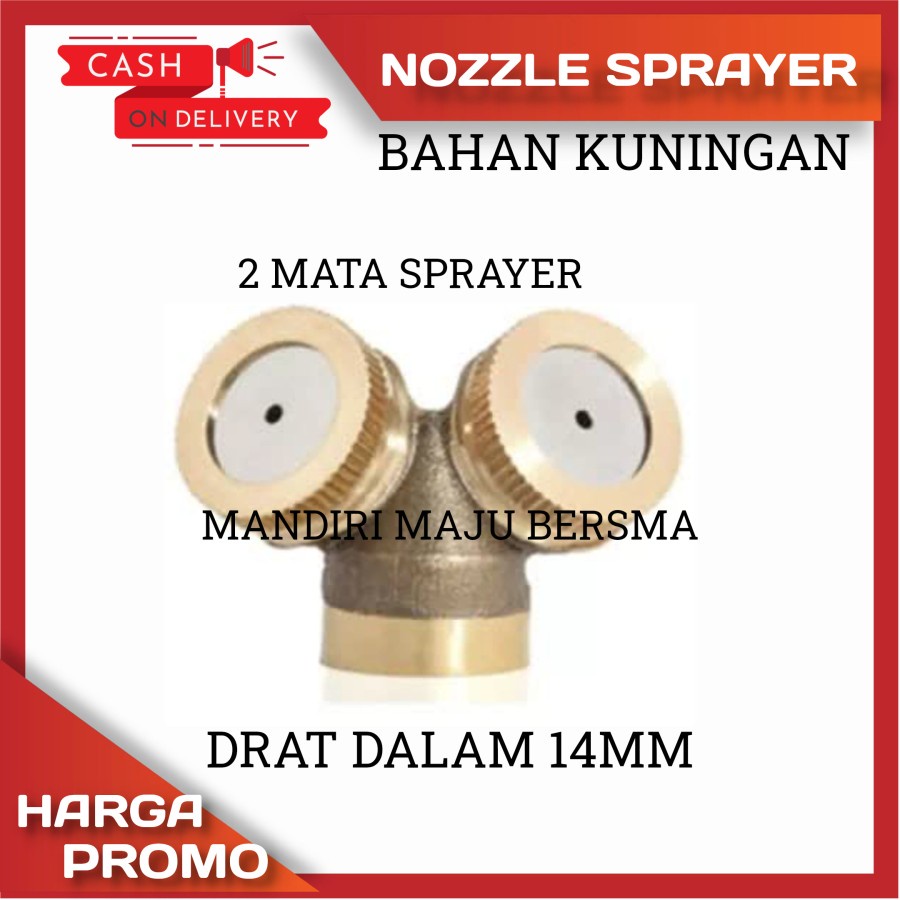 NOZZLE SPRAYER ELEKTRIK KEPALA 2 KUNINGAN BENGKOK SPRINKLER MISTING