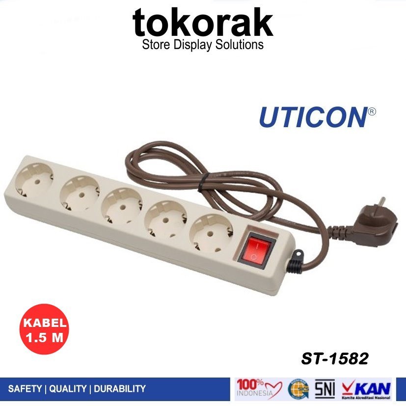 STOP KONTAK 5 LB ARDE + SAKLAR UTICON ST 1582 - COLOKAN EXTENTION