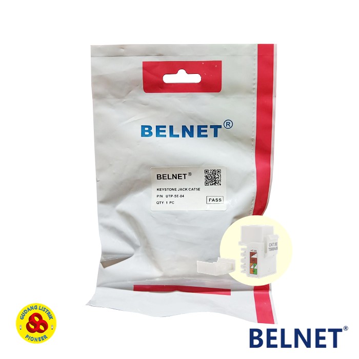 Belnet Outlet Data RJ45 Cat5e Jack Modul Outlet Stop Kontak Data Cat5