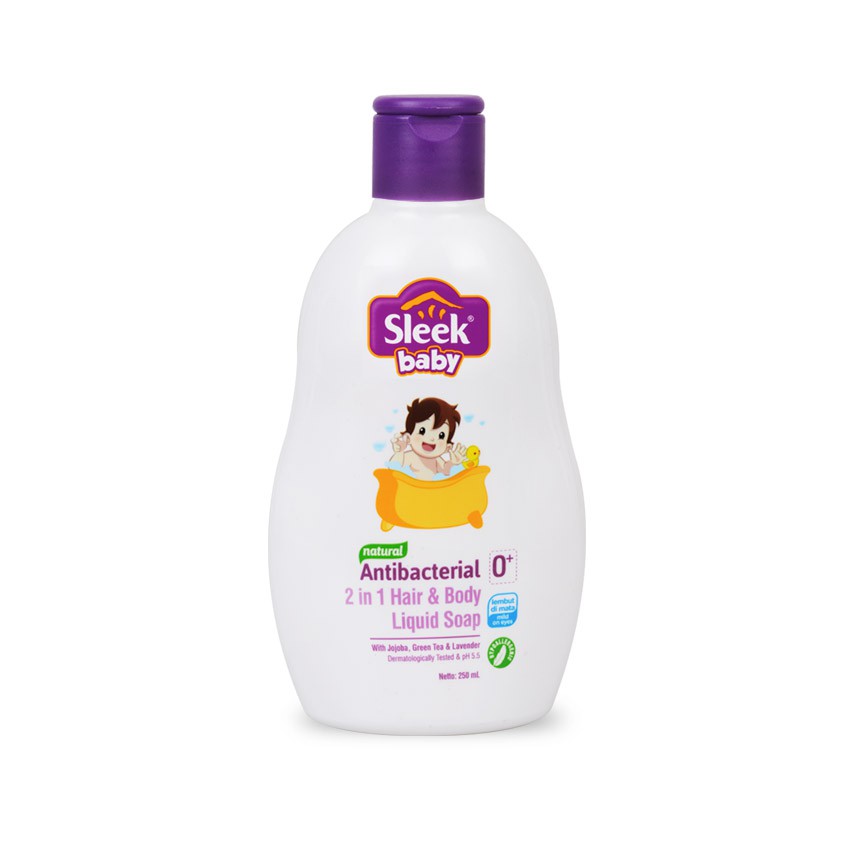 Sleek Baby Natural Antibacterial 2 in 1 Hair &amp; Body Liquid Soap Botol