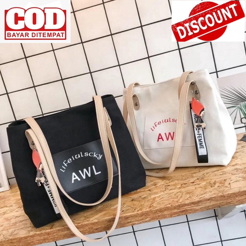 [ PROMO ] TAS TOTE BAG AML - PAKAI RESLETING TAS TOTE BAG WANITA TERBARU ELEGAN LUCU TERMURAH / [[ B