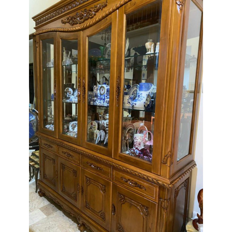 ALMARI KACA ALMARI PAJANGAN UKIR KAYU JATI JEPARA