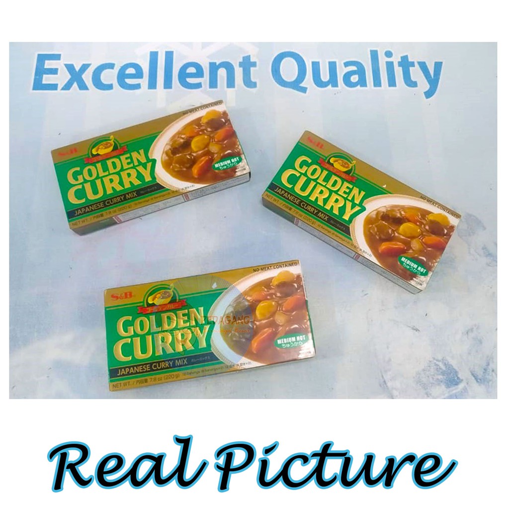 S&amp;B Golden Curry 220gr Medium Hot | Kari Blok | Kari Jepang