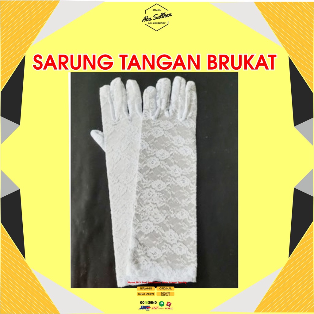 SARUNG TANGAN PREMIUM SUPER BRUKAT BROKAT PENGANTIN WANITA BRIDAL WEDDING GLOVES SDR PESTA PANJANG