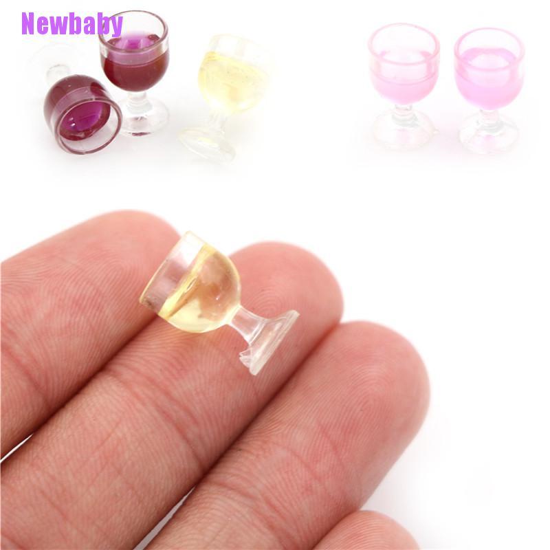 (Newbaby) 2pcs / Set Mainan Miniatur Botol Red Wine Skala 1: 12 Untuk Aksesoris Rumah Boneka