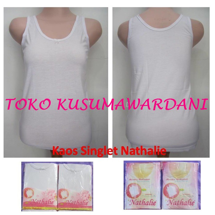 Nathalie | Tank top / Singlet / Kaos Dalam Katun Lembut Wanita Perempuan Putih Bayar di Rumah Kusuma-6