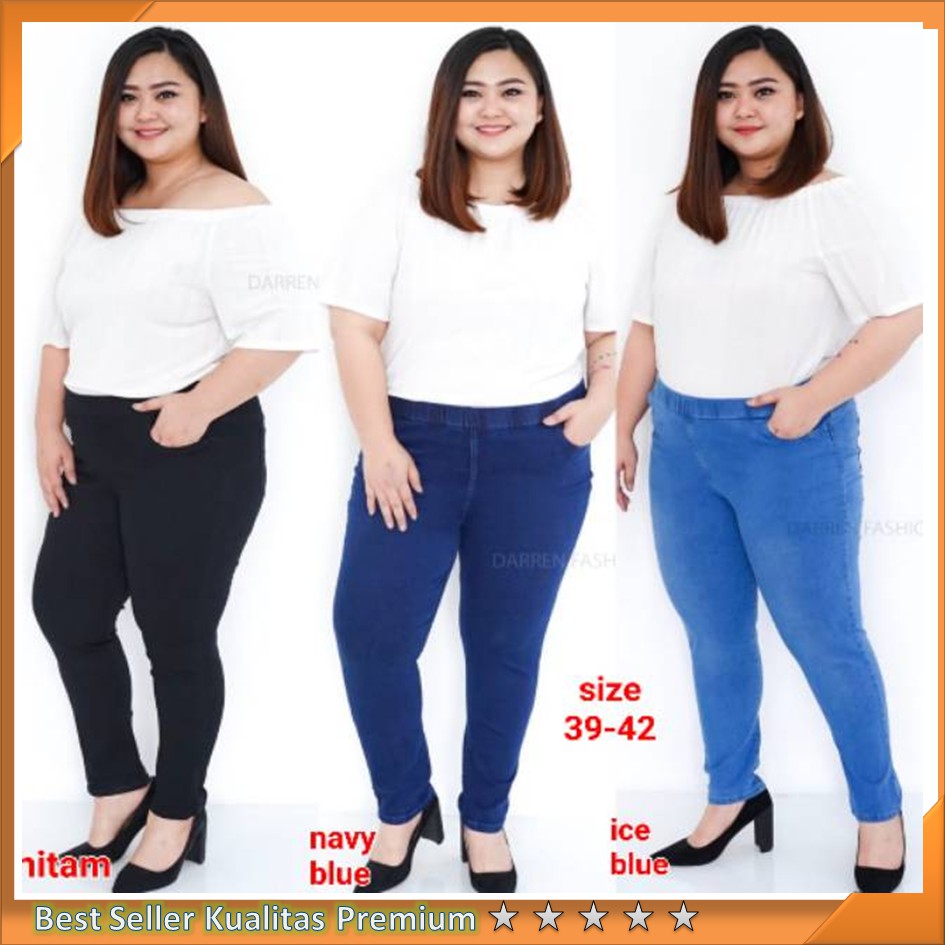  Celana  Jegging Legging  Jeans  Jumbo  30 42 Shopee Indonesia