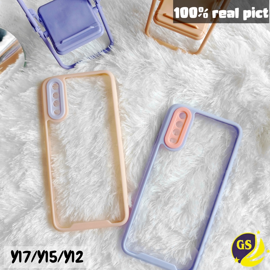 VIVO T1 5G 2022 Case Candy Pastel Bumper Shockproof Macaron Plating Acrylic Casing