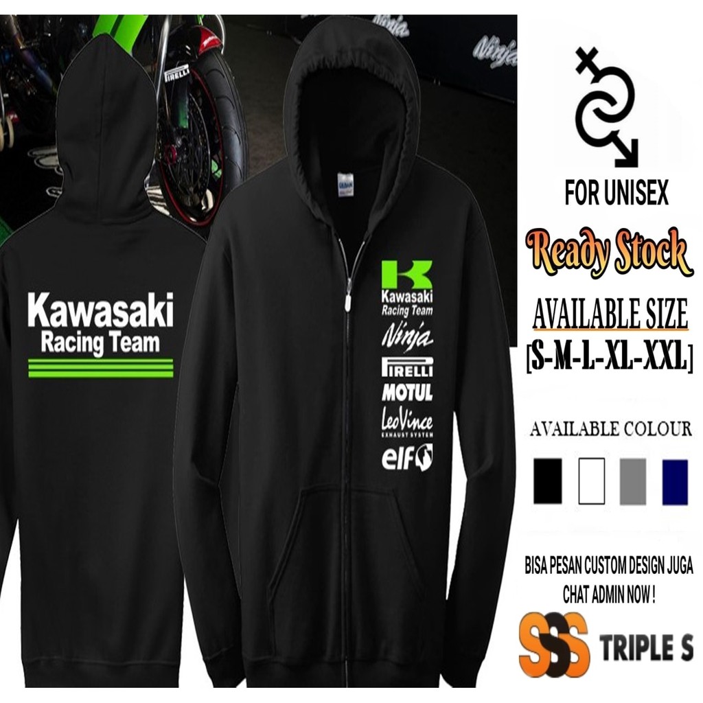 JAKET RESLETING RACING TEAM NINJA MOTUL PIRELLI HOODIE ZIPPER PRIA KEREN