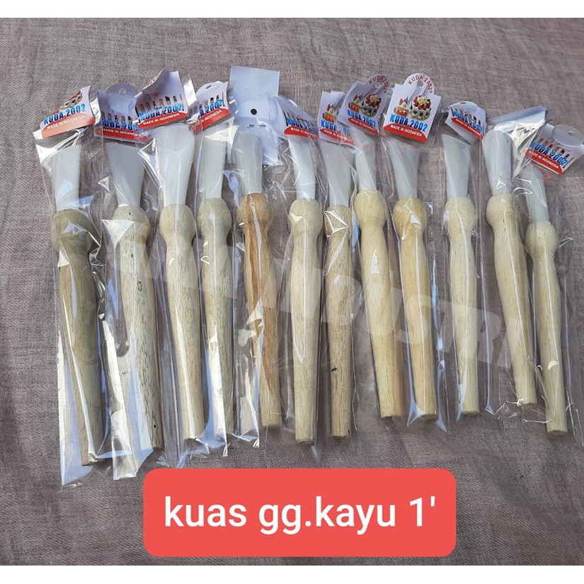 

Kuas Kue Gg Kayu 1" / Kuas Serbaguna Ayam Ikan Sosis 1 Pak isi 12 Pcs