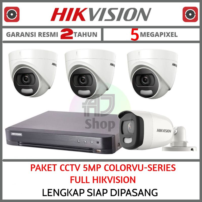 Paket CCTV 5MP Colorvu Hikvision Kamera Hikvision Colorvu 5MP