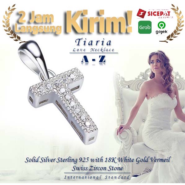 Kalung Huruf Inisial A-Z Lapis Emas 18K Fashion Wanita TSN111-T--M75