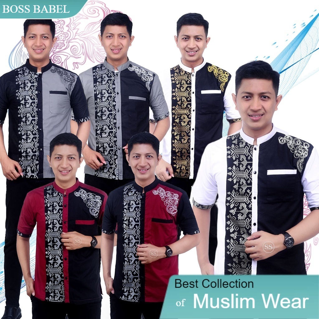 BEST SELLER Koko Pendek - KOMBINASI KOKO DUA WARNA LIST SILVER DADA - Ukuran M L XL BOSS BABEL