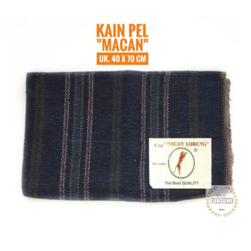 KAIN PEL BIRU CAP MACAN LORENG UK 40 X 70 CM