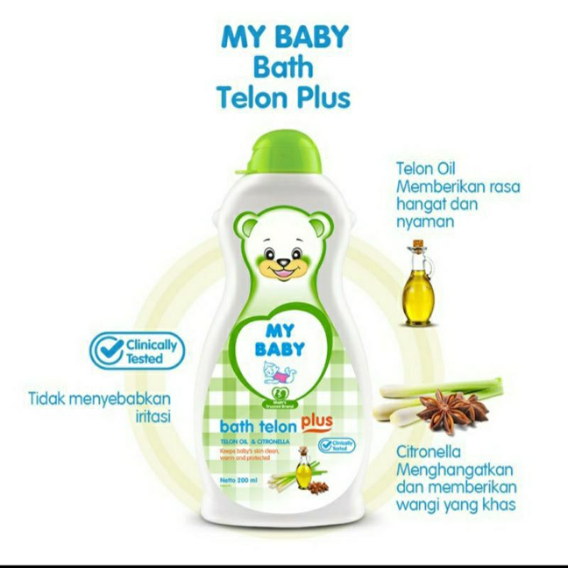 My Baby Bath Telon Plus 200ml/ Sabun Mandi Bayi with Telon