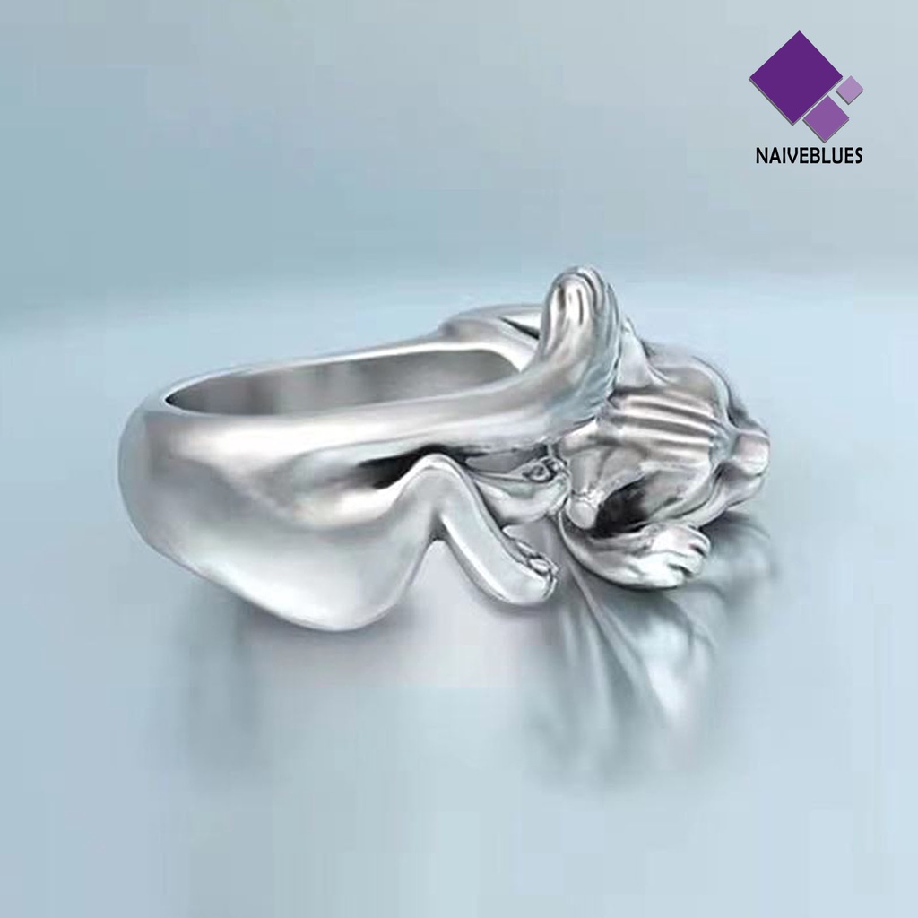 Cincin Model Terbuka Adjustable Desain Kucing Untuk Pernikahan