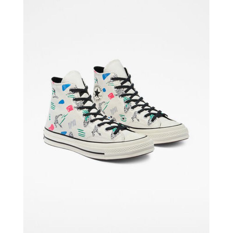 CONVERSE CHUCK 70s Hi 80S ARCHIVE PRINT - COURT GREEN EGRET