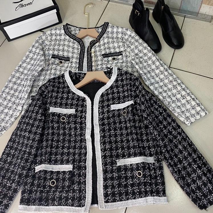 Muraaaahh.. Blazer Tweed Korea bahan tweed Korean Style Import Blazer Korea Termurah