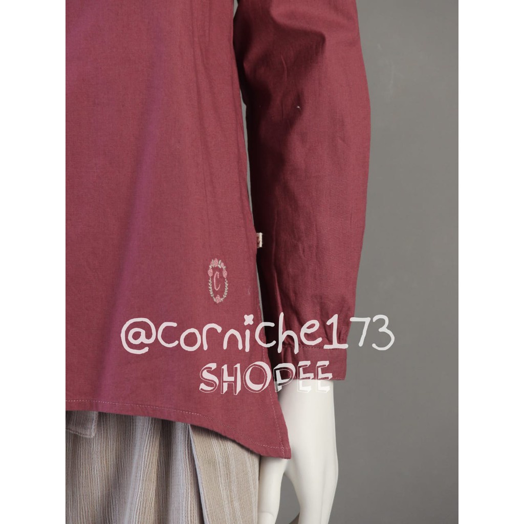 Corniche Diara Blouse Maroon - TH231129-5