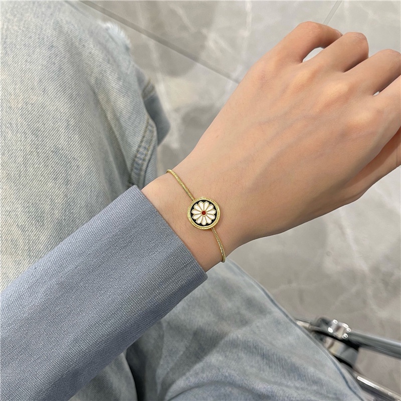 Gelang Serut titanium emas wanita berlian fashion wanita korea gelang tangan mutiara rantai Xuping bracelet aksesoris
