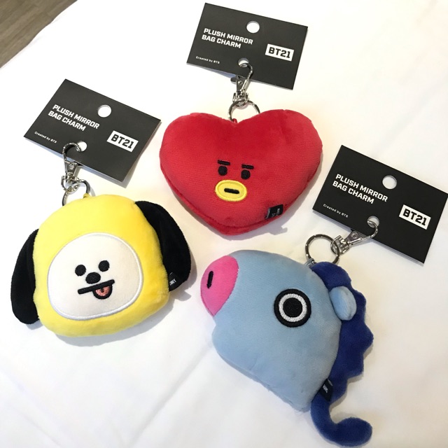 BT21 line plush bag charm mirror
