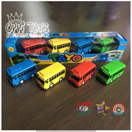 [COD] Mainan Mobil Tayo - Set Bus Tayo Mini Pull Back - Bus Tayo Kecil - Mobil Tayo Set Isi 4