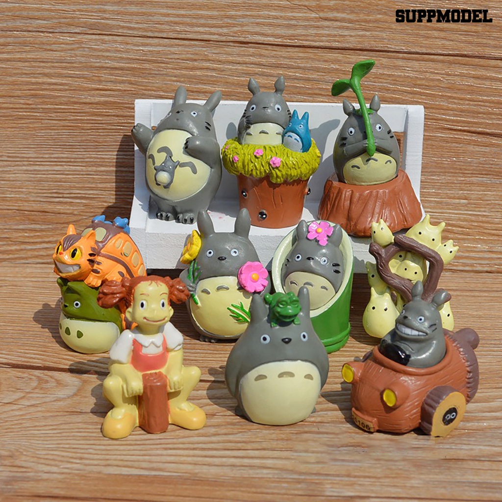 10pcs Mainan Boneka Kartun My Neighbor Totoro Untuk Dekorasi Interior Mobil