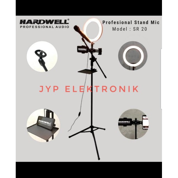 Stand mic live streaming hardwell sr 20 / sr20 (ringlight + holderhp)