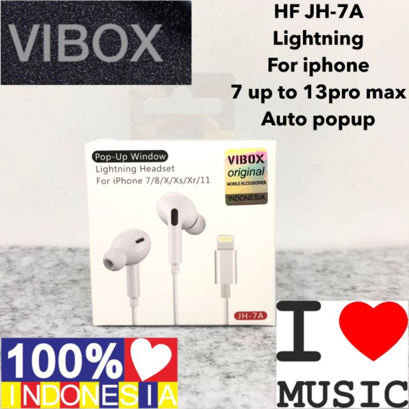 PROMO VIBOX HANDSFREE IPH LIGHTNING GEN3 EARPHONE PURE BASS