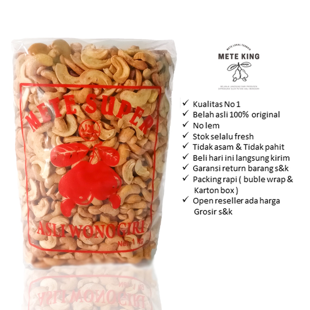 

Kacang mede belah oven roasted tanpa minyak 1kg panggang pedas manis asin wijen coklat madu bakar matang super premium mete mente mette terlaris fresh makanan camilan ringan diet sehat rasa termurah utuh belah pecahan menir snack wonogiri manis original