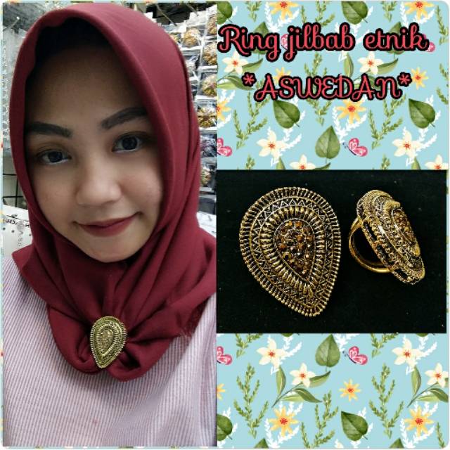 Isi 6pcs Ring jilbab etnik