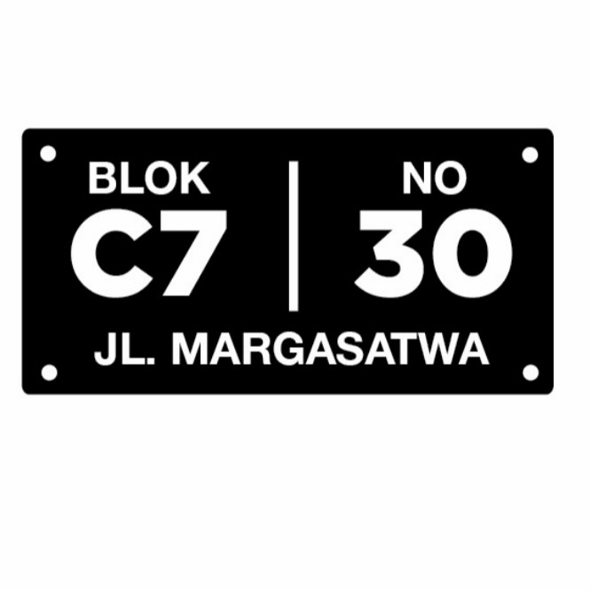 

nomor rumah acrylik TIMBUL & STIKER CUTING 30x17 cm - Dasar Putih STIKER CUTING Keren