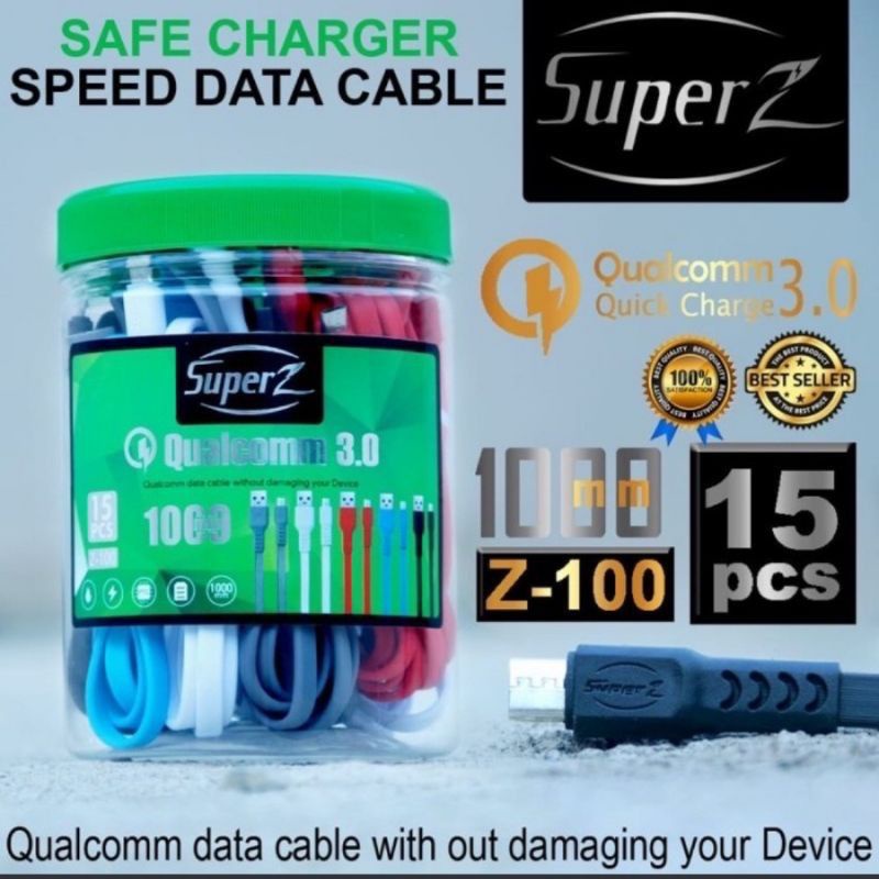 Kabel Data Super Z Qualcom 3.0 Z-100 Fast Charging/Kd Kabel Data SUPER Z Z100 Micro Usb Qualcom 3.0A Speed Data