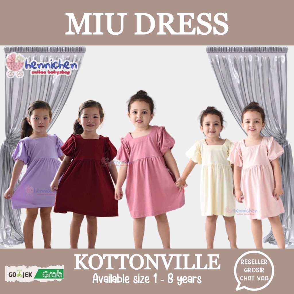 KOTTONVILLE MIU DRESS DRESS ANAK PEREMPUAN FASHION ANAK PEREMPUAN 1-8 TAHUN