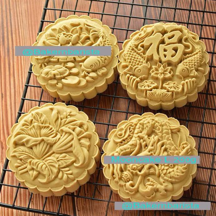Mooncake Mould L (Round 200Gr) Fish Fu Cetakan Mooncake Kue Bulan 2020 Gembalastore