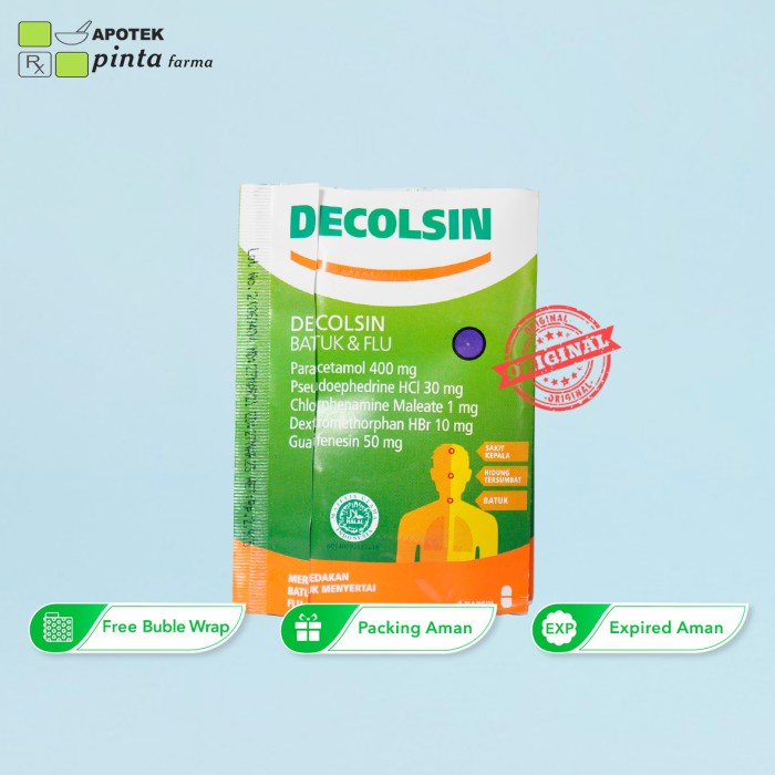 Decolsin 4 Kapsul Meredakan batuk, flu, hidung tersumbat, dan demam-1