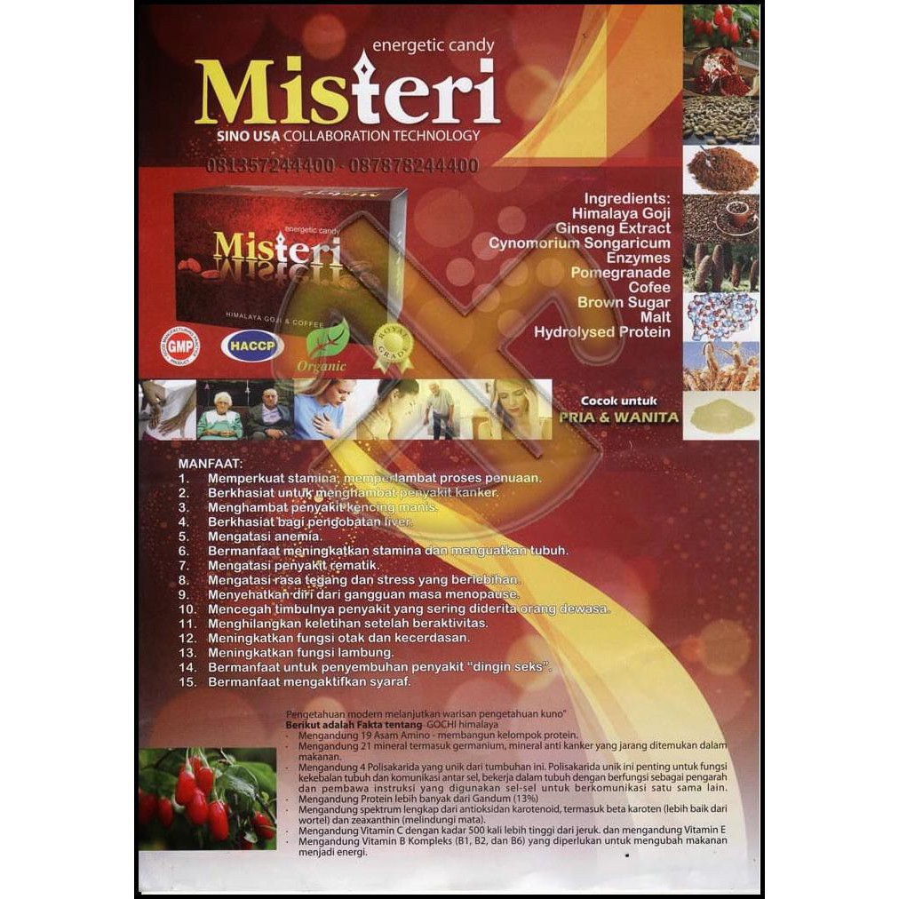 

EKSLUSIF Misteri Ginseng & Coffee energetic candy (permen kopi) BPOM isi 30pcs PALING