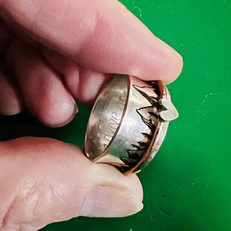 Cincin Desain Gunung Untuk Perhiasan