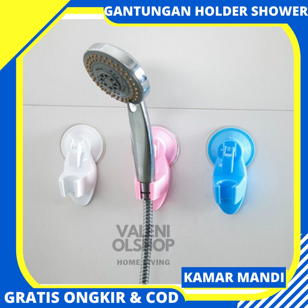 Gantungan Shower Mandi Suction Cup Hanger Rak Holder Dudukan Shower Tempel Rak kamar mandi tempel