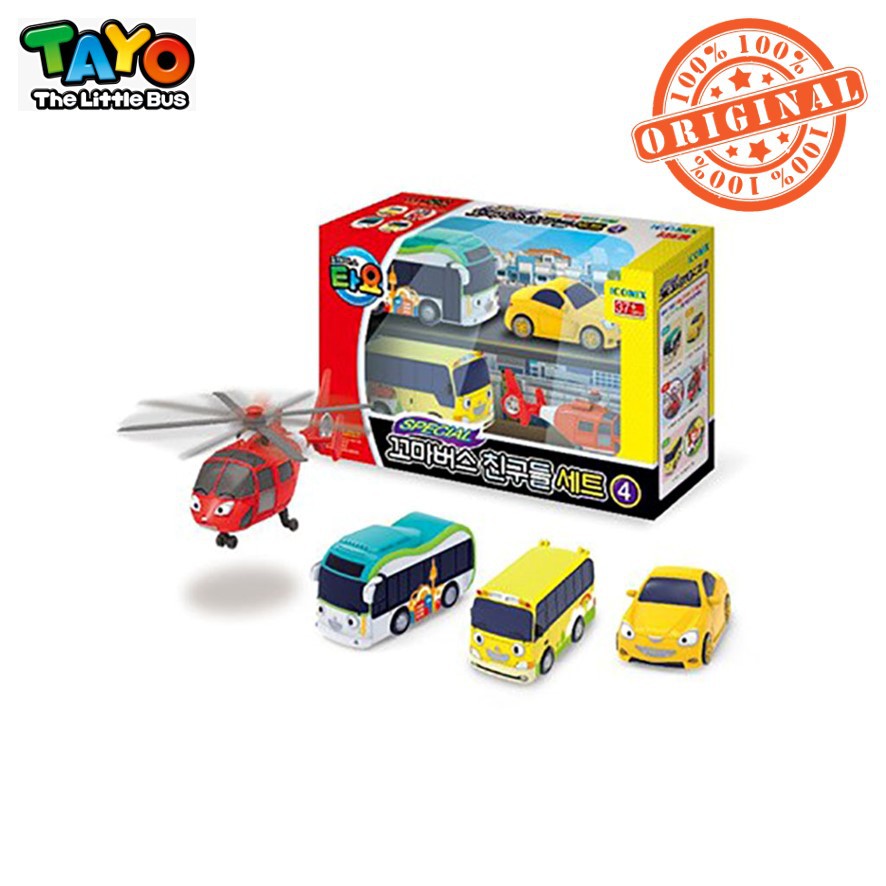Original Tayo The Little Bus 4 Style Mini Cars Set #3 TYT116005 3rd Air Peanut Kinder Shine Korea To