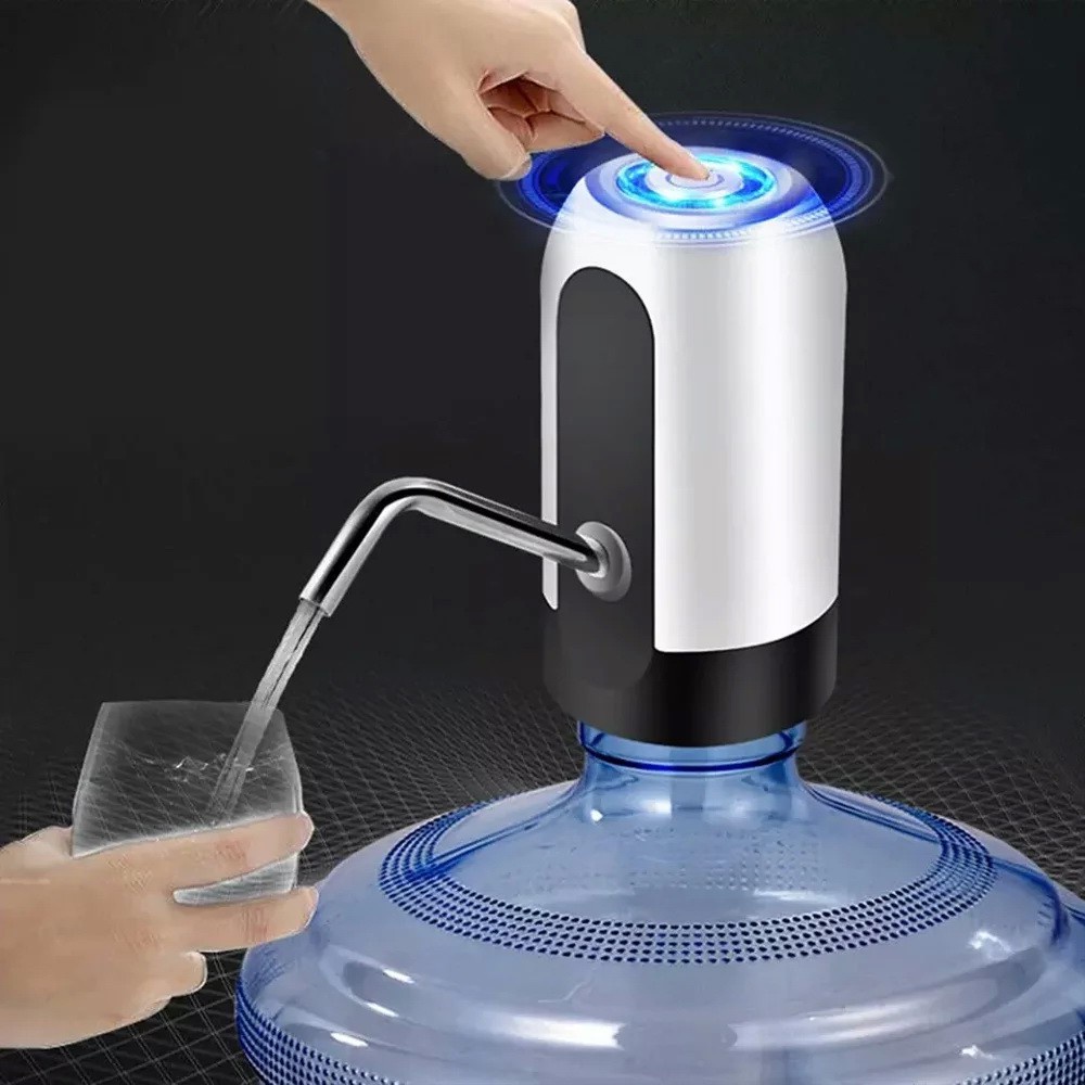 Pompa Pencetan Galon LED Electrik Elektrik Dispenser Aqua Galon COD Pompa Galon Elektrik LED / Non LED USB Rechargeable Dispenser Air Minum Otomatis Water Pump MURAH Pompa Air Galon Otomatis Electric Watter Pump LED