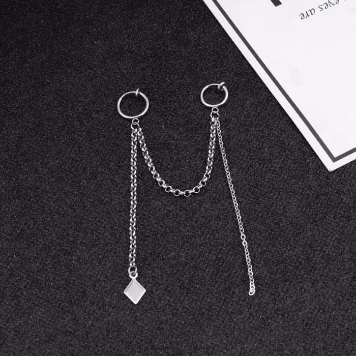EE0388 - Anting Gantung Jepit Tanpa Tindik Pria Wanita Kpop Korea BTS EXO NCT DAY6 SKZ GOT7 Daniel Enhypen Treasure Day6 BigBang Blackpink Twice Red Velvet Itzy Ive Aespa Loona New Jeans Stayc