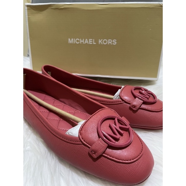 sepatu Michel Kors original - MK Lillie Moc Leather Berry