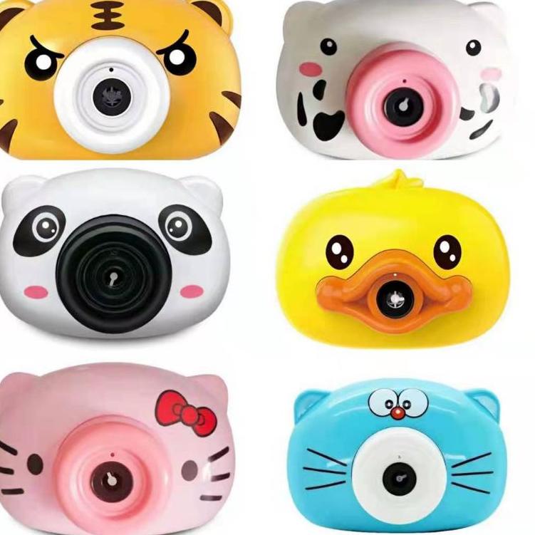 Viral MAINAN ANAK BUBBLE CAMERA KAMERA GELEMBUNG SABUN KARAKTER SPIDERMAN HELLO KITTY DORAEMON TIGER