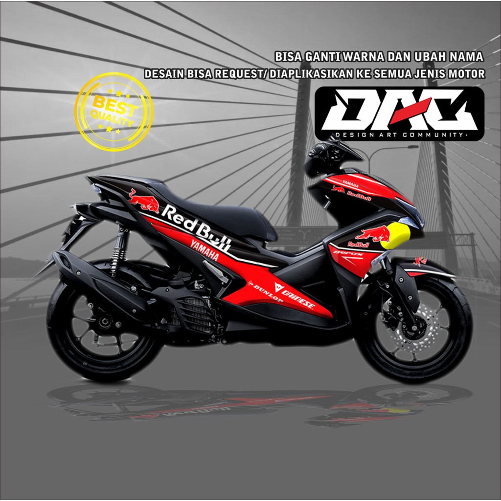 Sticker decal full body aerox redbull merah
